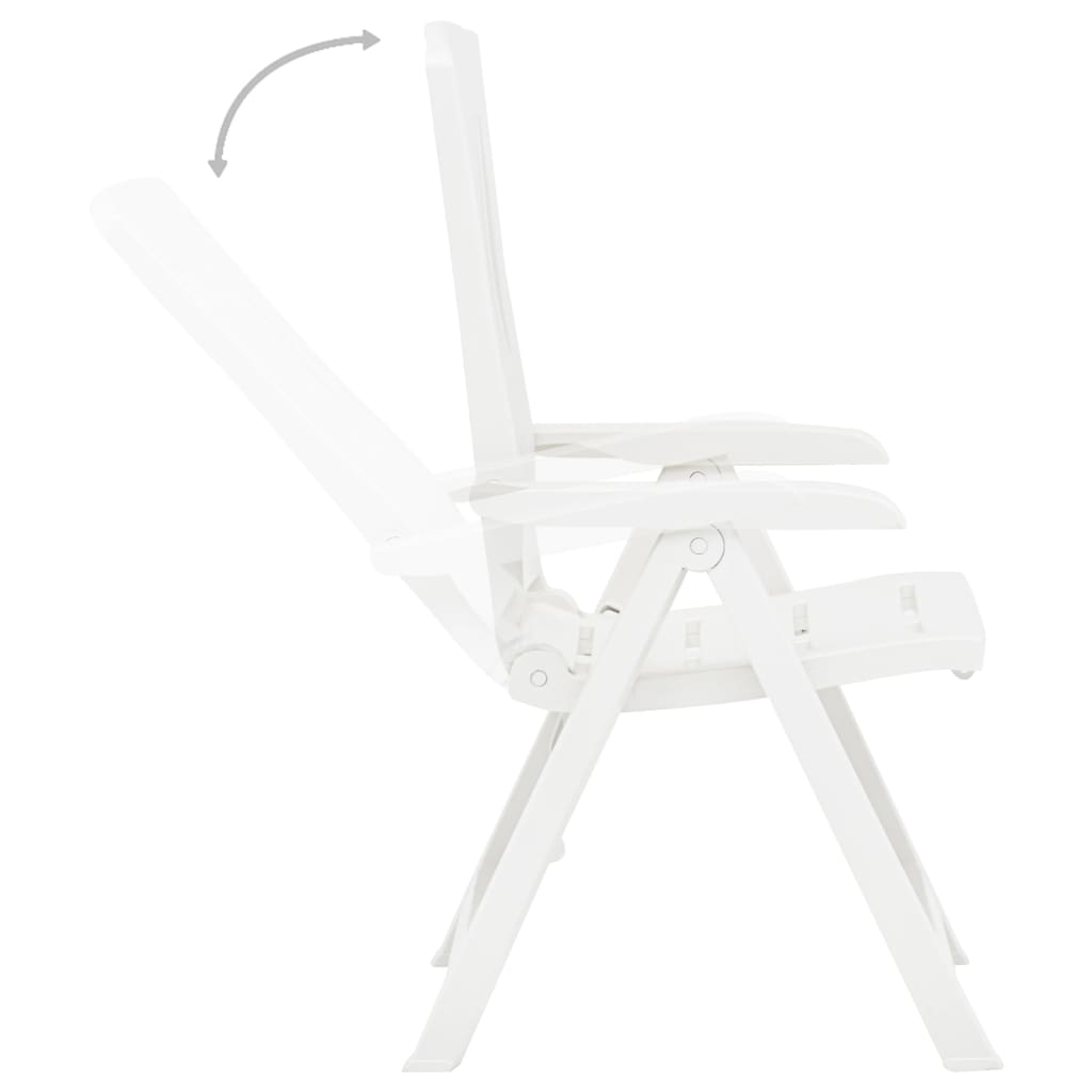Verstellbare Gartenstühle 2 Stk. Kunststoff Weiss